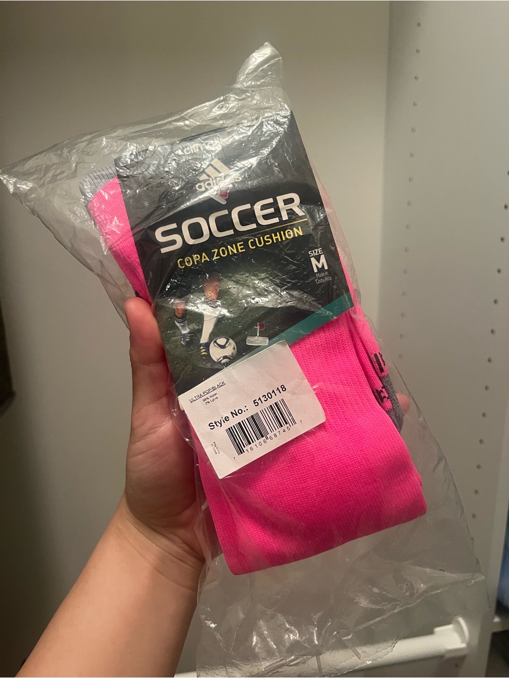 BN adidas fuchsia pink copa zone cushion socks size M